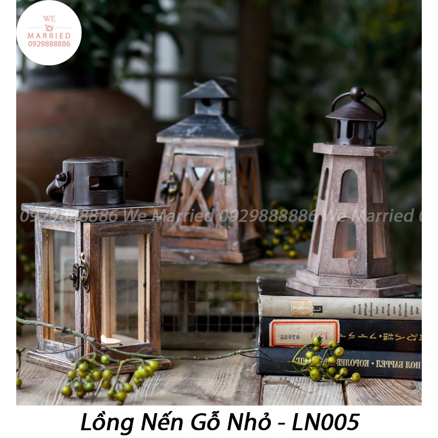 Bộ 3 Lồng Nến Gỗ Nhỏ - LN015 (ảnh thật khách sử dụng +video tự quay)