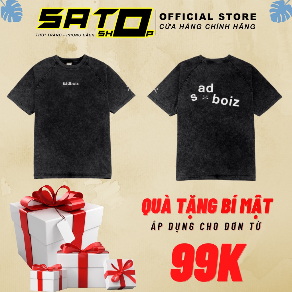 Áo Thun SAD BOIZ Dusty Wash Màu Xám Loang Nam Nữ Tay Lỡ Unisex, Tee Local Brand Sadboy Sadboiz Vibes SATO SHOP