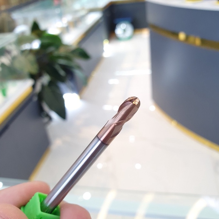 Dao phay cầu gia công Độ cứng 55HRC, lớp phủ nano đồng