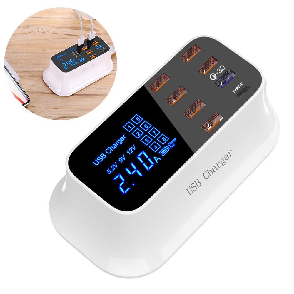BTLIMER Củ Sạc Nhanh Với 8 Cổng USB Có Màn Hình LED Hiển Thị
