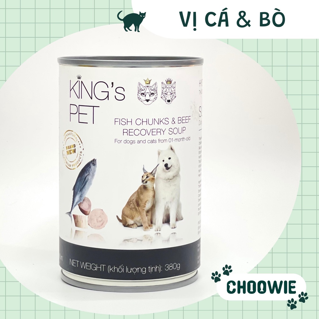 Pate mèo thức ăn cho chó thơm ngon dinh dưỡng KING’S PET 380 gram Choowie Pet Shop