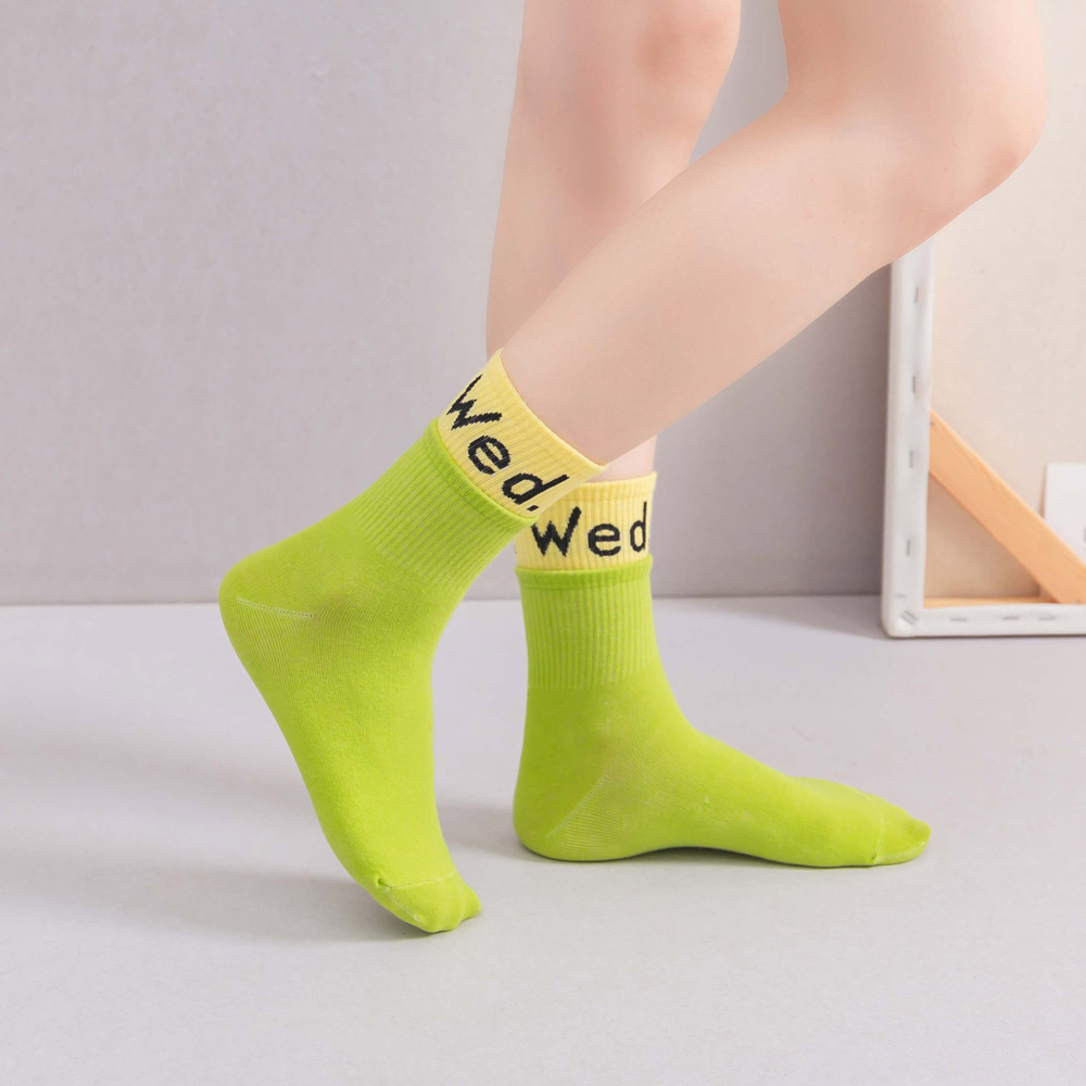 BACK2LIFE Socks Women's Socks Fashion British Style Weekly Socks Anti-friction Weekly Solid Color Casual Breathable Business Cotton Socks | BigBuy360 - bigbuy360.vn