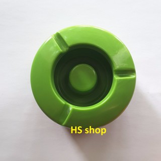 Gạt tàn thuốc lá nhựa chịu nhiệt (Mầu xanh), đóng mở nắp bằng ren xoay, giá bình dân - NPP HS shop