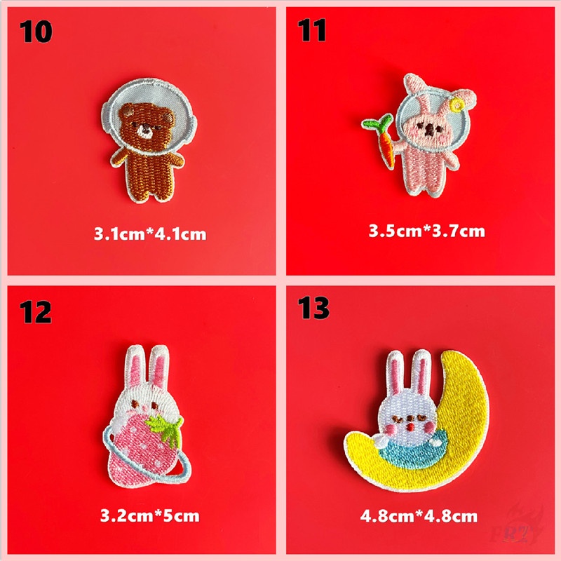 ♥ Miếng Dán Tự Dính Hình Hành Tinh Thỏ / Mặt Trăng / Ngôi Sao / Tên Lửa / Trái Tim Ngọt Ngào ♥ 1 Miếng Dán Ủi Quần Áo Hình Huy Hiệu