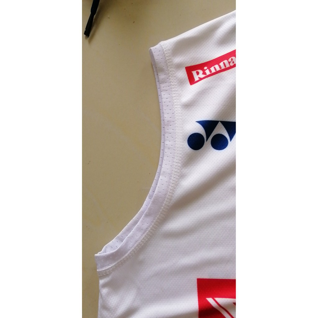 Áo cầu lông BA LỖ Yonex Nhật Bản màu trắng xanh 2019