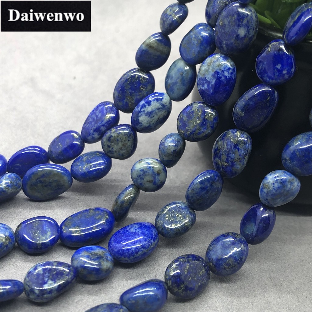 Hạt đá Lapis Lazuli xâu không đối xứng tự nhiên