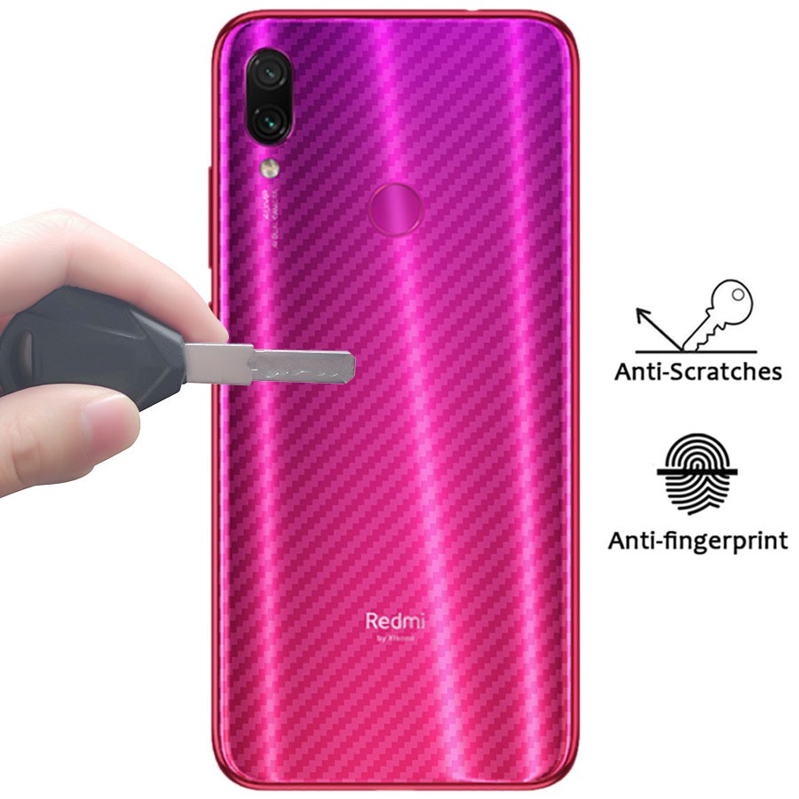 Dán dẻo Cacbon vân 3D Xiaomi Redmi 7 Mặt Sau