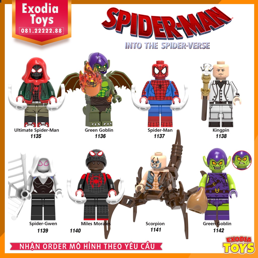 Xếp hình Minifigure Marvel Siêu anh hùng Spider-Man Into the Spider-Verse - Đồ Chơi Lắp Ghép Sáng Tạo - XINH X0241