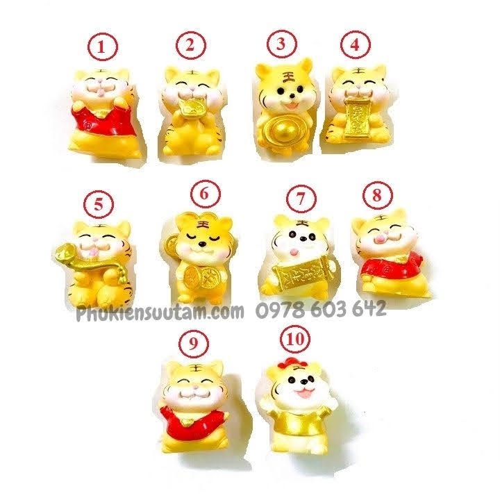 Tượng Nhựa Con Cọp Cute Dễ Thương , Chất liệu Nhựa, trưng bày trên bàn sách, xe oto - SP005465