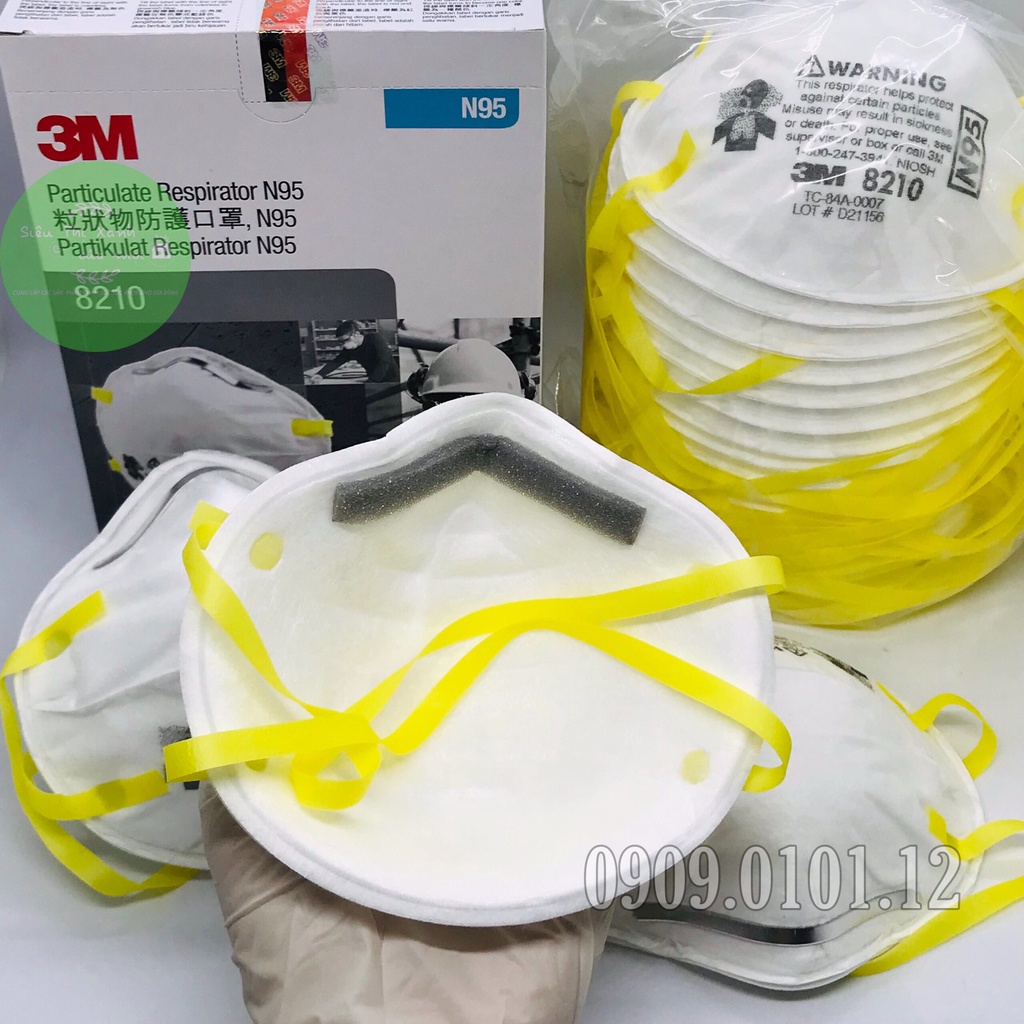 Khẩu trang 3m 8210 cao cấp hộp 20 cái nhập khẩu Hàn Quốc, n95 chính hãng đạt tiêu chuẩn AS/NZS FFP2
