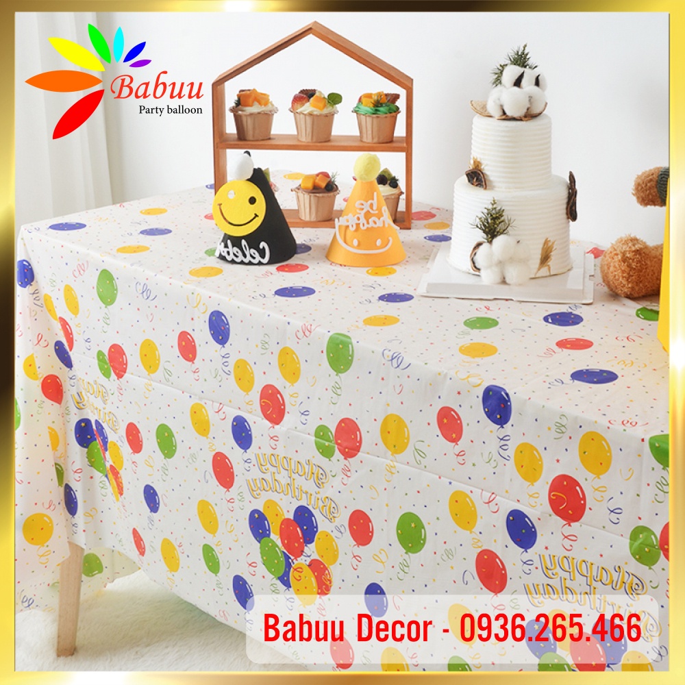 Khăn trải bàn tiệc sinh nhật nhiều màu lựa chọn