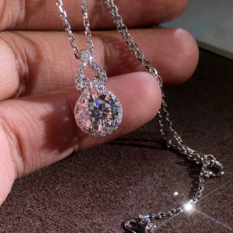 Dây Chuyền Bạc 925 Mặt Đính Đá Zircon Đơn Giản