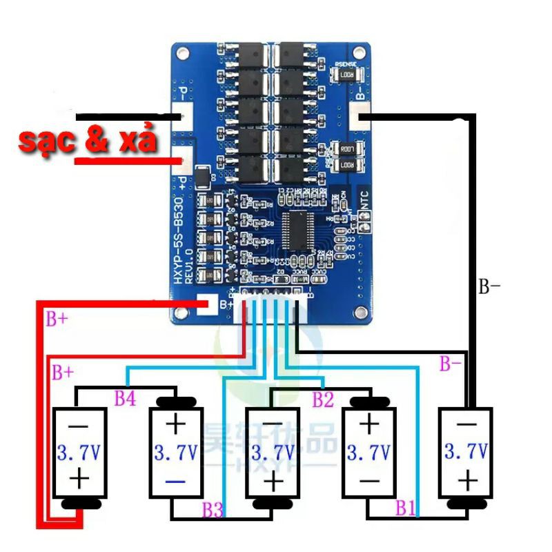 achun.vn - MẠCH BẢO VỆ 5S - 21V  XẢ 45A - CÂN BẰNG 56MA CHO PIN HỆ 3.7V