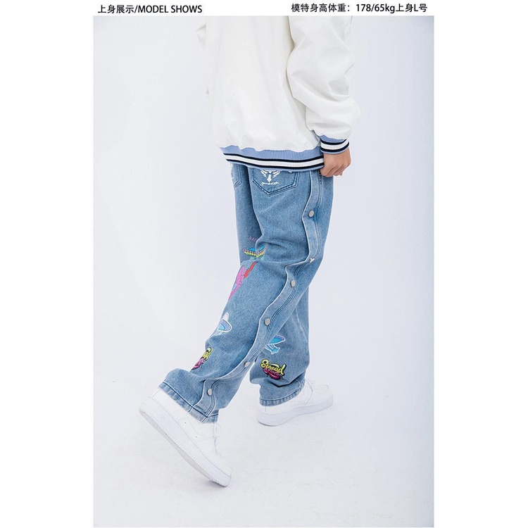 Quần Jeans Nam Ống Rộng Phong Cách Hip Hop Thời Trang Cá Tính