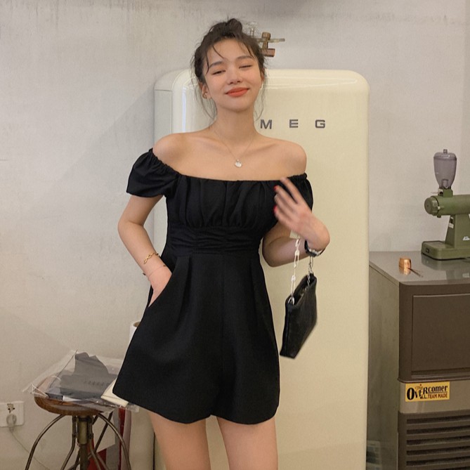 Áo liền quần Ống Rộng Lưng Cao Tay Phồng Thời Trang 40845