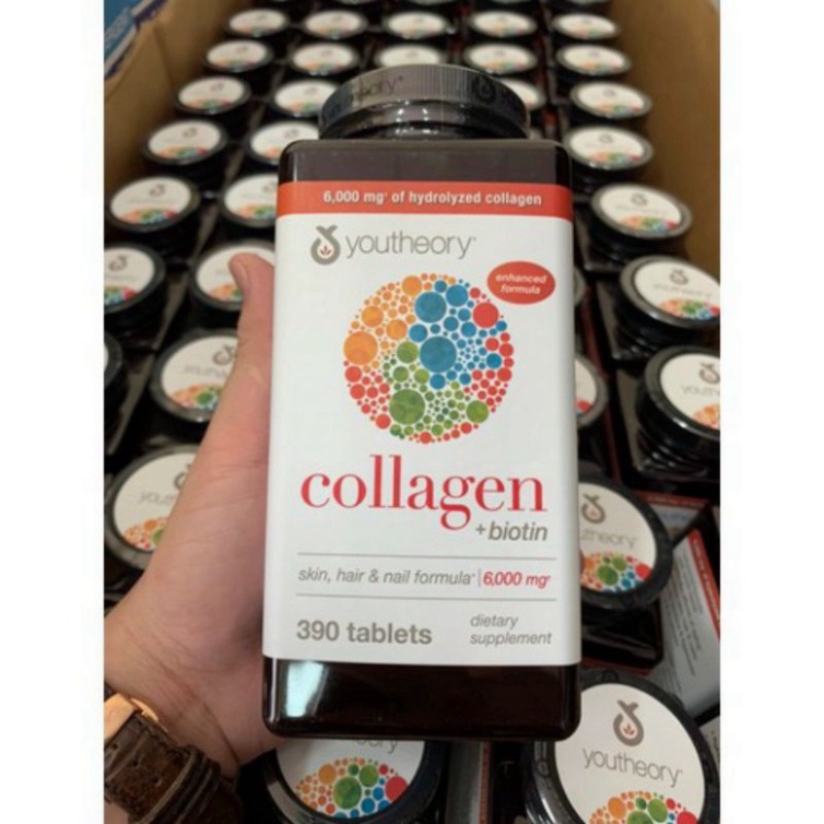 Viên Uống Bổ Sung Youtheory Collagen +Biotin 390 Viên nhập Mỹ