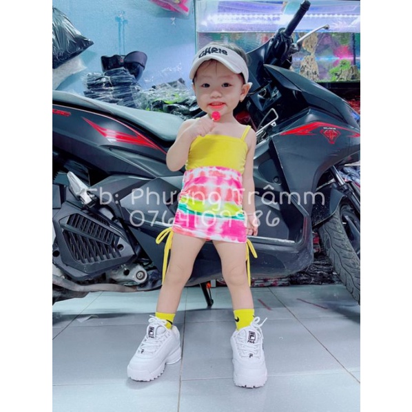 SET ÁO DÂY + CHÂN VÁY RÚT NHIỀU MÀU CHO BÉ
