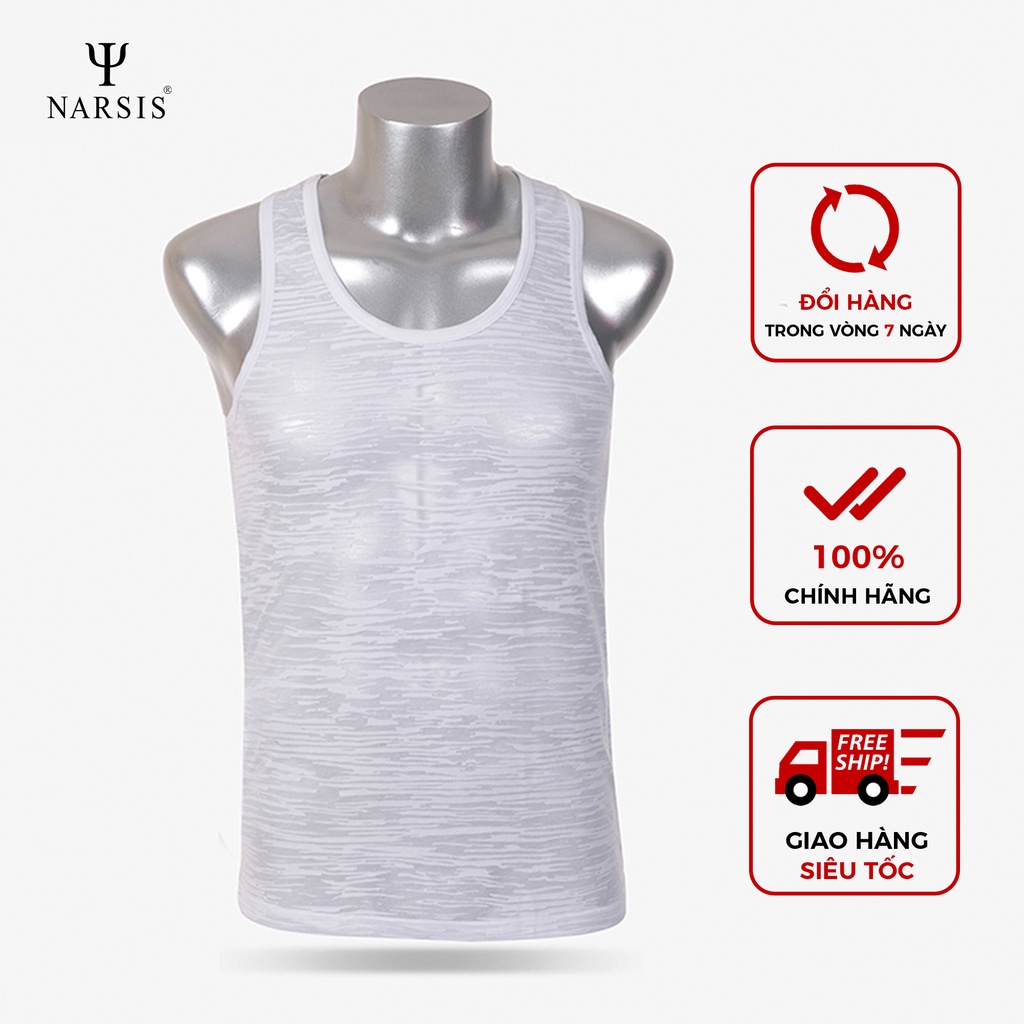 Áo thun nam Narsis D3017 màu trắng