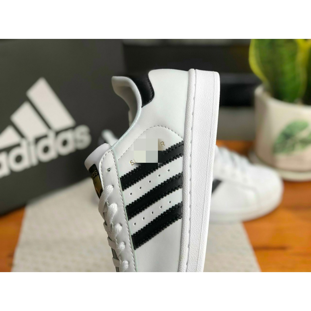 Giày superstar  mũi sò màu trắng sọc đen, giày thể thao adidas mũi sò vip da thật, full size cho cả nam nữ