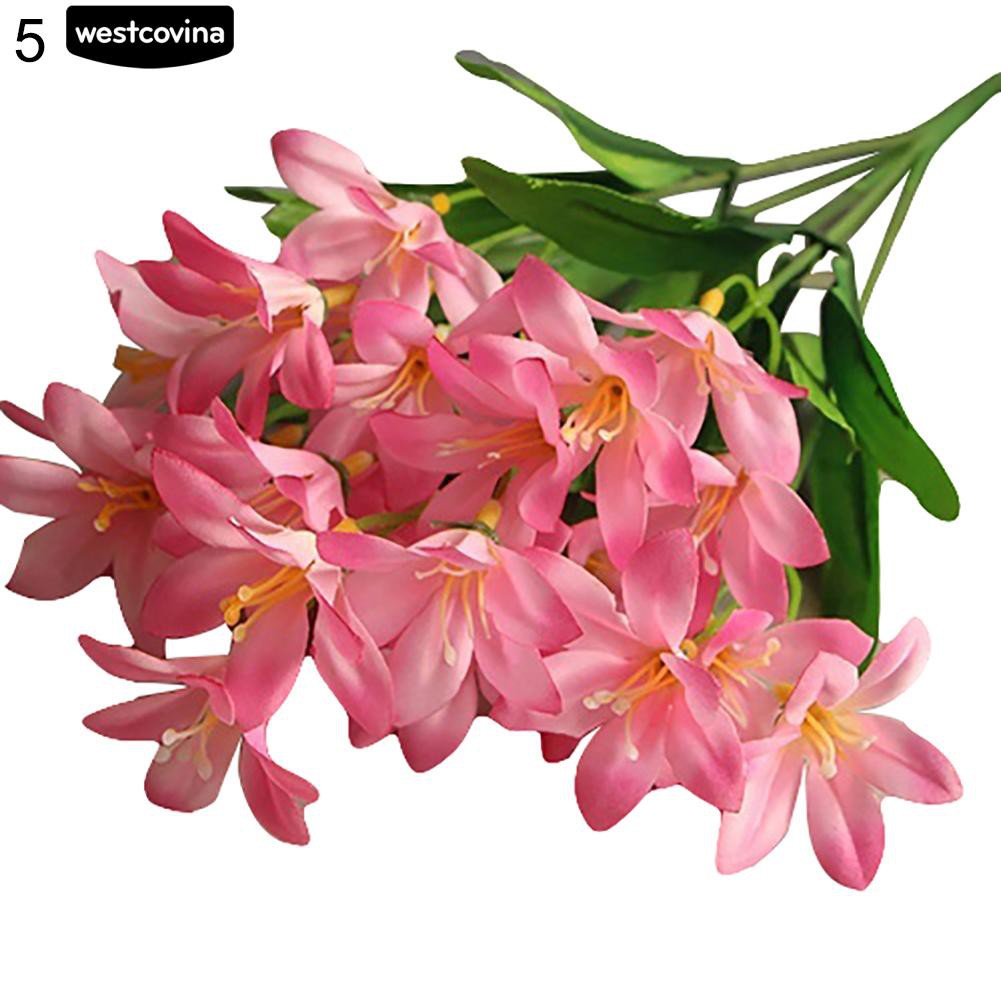 Nhành Hoa Lily Giả Màu Sắc Nhã Nhặn Dùng Để Trang Trí Nội Thất