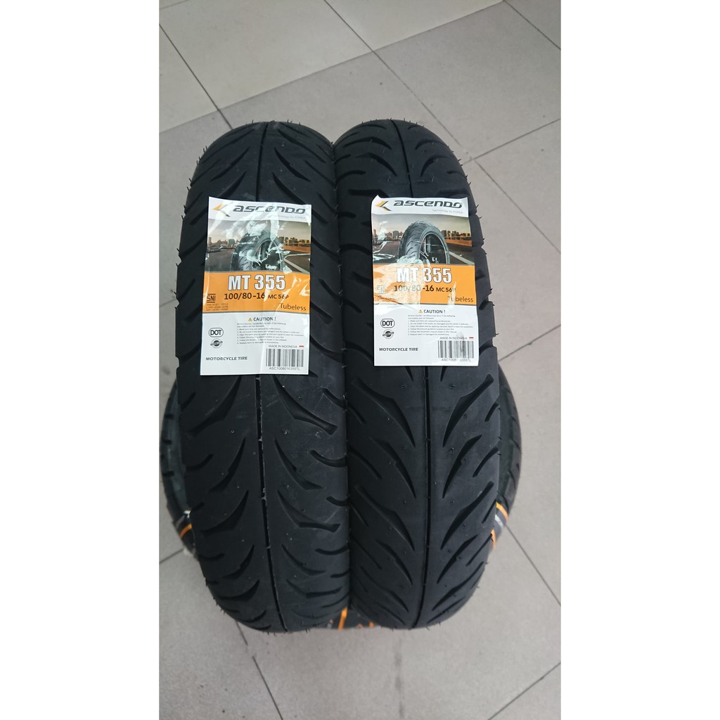 Lốp xe ASCENDO Hàn Quốc 100/80-16 gai MT355 bánh trước các dòng xe SH125 và SH150