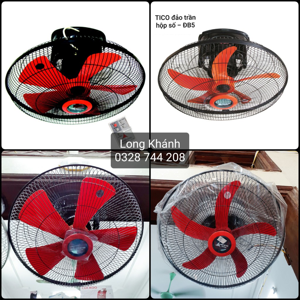 Quạt đảo trần Tico - ĐKB5 (khiển xa) và ĐB5 (hộp số), sải cánh 450mm, Điện cơ Việt Nhật