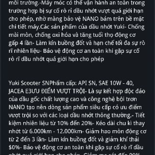 Nhớt Yuki Nano xe số 5000km - 800ml