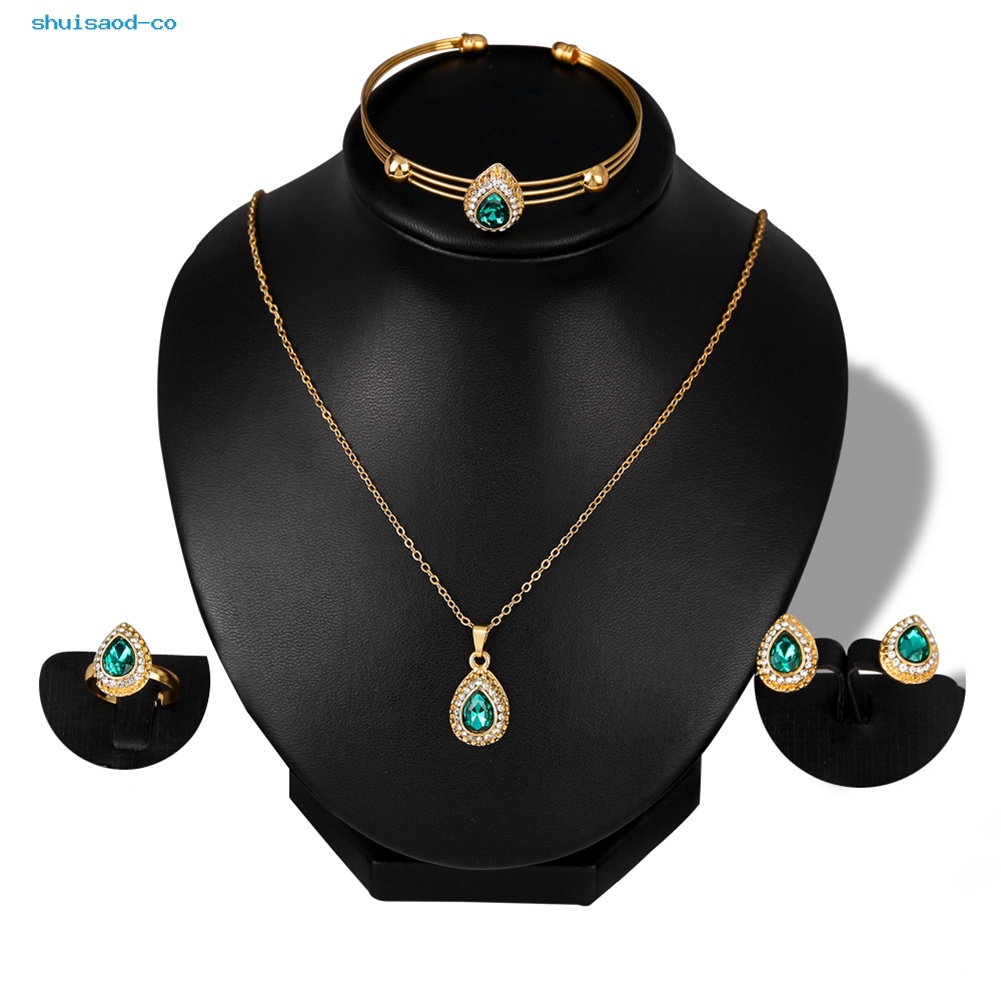 Bộ Trang Sức Mạ Vàng Hình Giọt Nước Phong Cách Cổ Điển Dành Cho Nữ