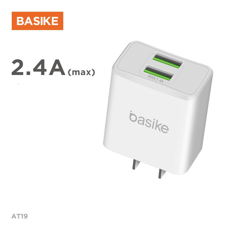 Củ Sạc Điện Thoại Di Động BASIKE Kép 2.4A Điệp Áp Đầu Ra 110-240V