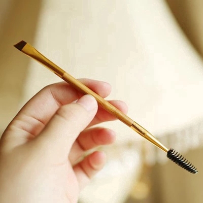 [Hàng mới về] Cọ trang điểm lông mày và lông mi thiết kế hai đầu chuyên nghiệp bằng chất liệu tre
