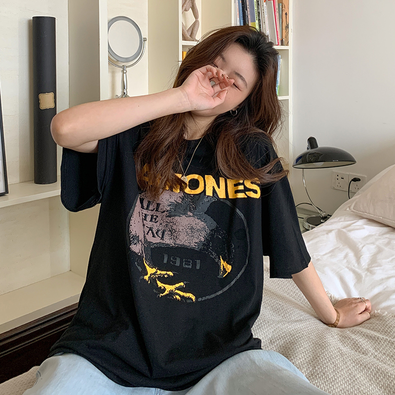 Áo thun nữ SUXI tay ngắn in họa tiết hoạt hình oversize