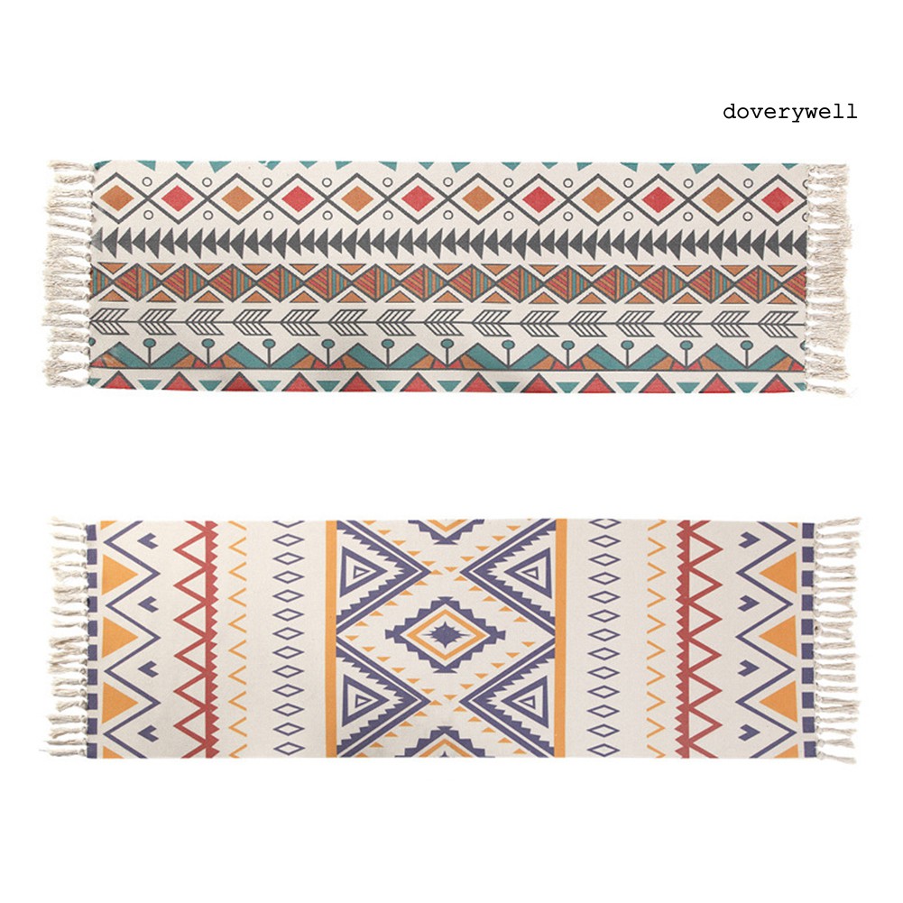 Thảm Trải Sàn Làm Từ Cotton Trang Trí Chống Trượt Phối Tua Rua Dễ Thương