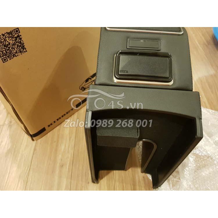 Hộp tỳ tay Kibbet tự lắp cho xe Rush loại 1490 thiết kế cắm trụ theo xe tích hợp cổng sạc USB có nắp trượt - OTO4S