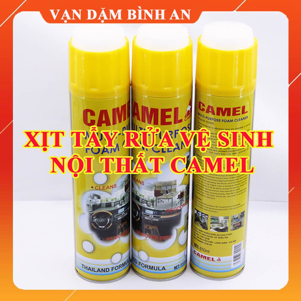 Xịt tẩy vệ sinh nội thất ô tô chính hãng Camel - Chai tẩy rửa đa năng - Vạn Dặm Bình An