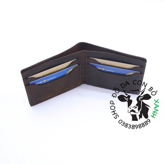 Ví da nam handmade , da sáp MS001"100% da thật"