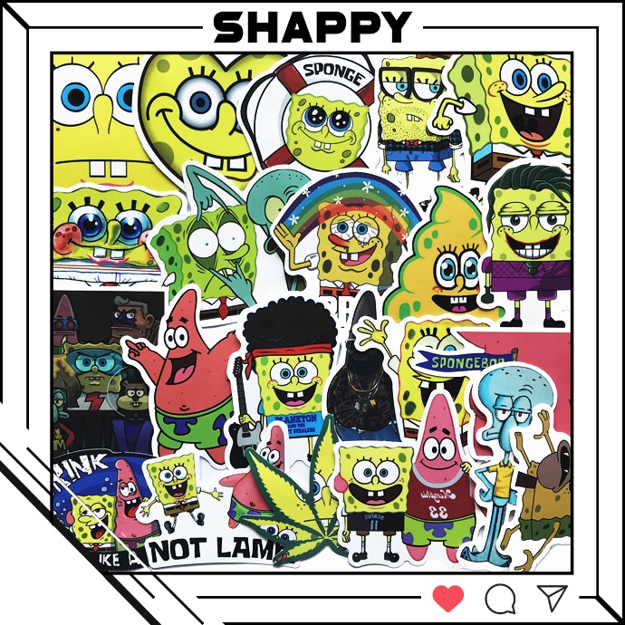 Sticker Dán Bột Biển PVC Chống Nước | Dán Điện Thoại | Dán Laptop | Dán Mũ Bảo Hiểm | Dán Vali [Shappy Shop]
