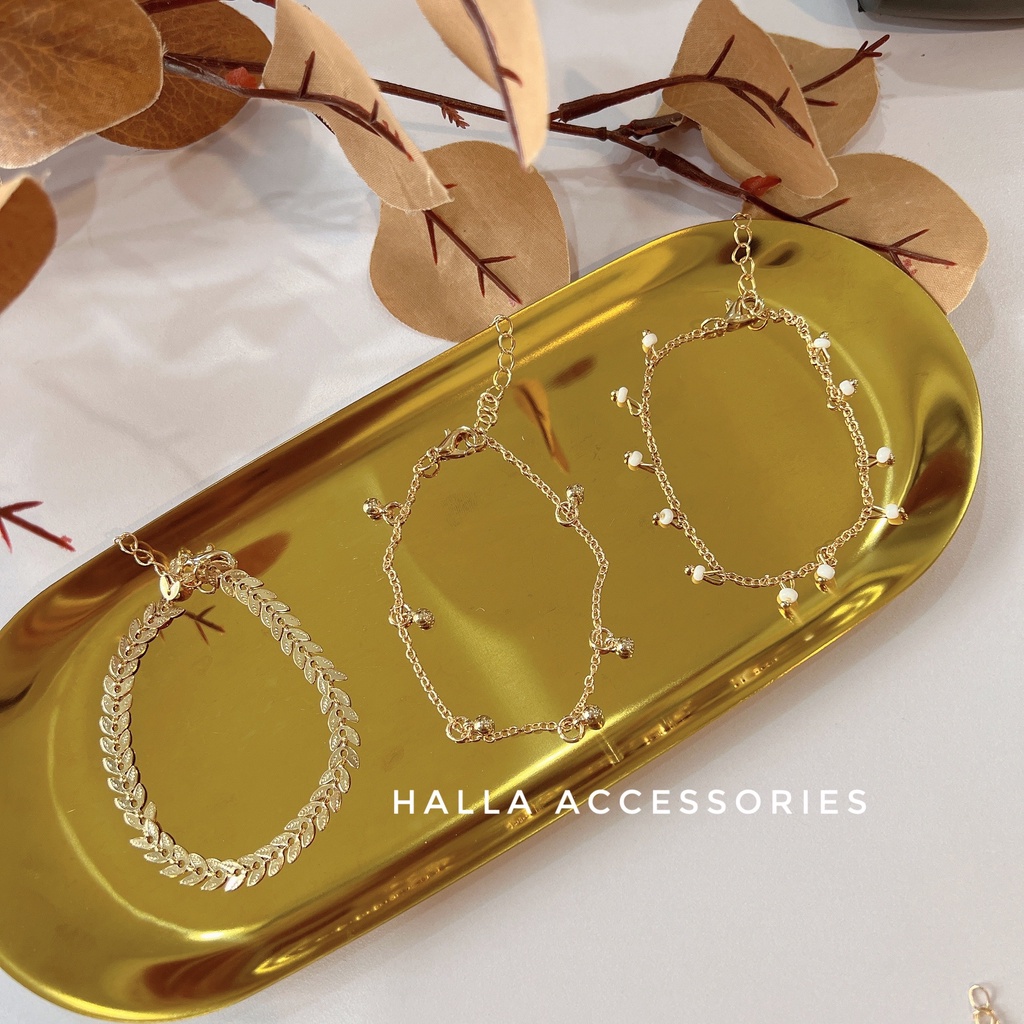 Vòng tay Lắc tay Hợp kim màu Gold 6 mẫu đa dạng phong cách HALLA VT114