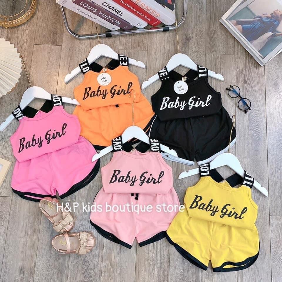 Đồ Bộ Bé Gái, Bộ Áo 2 Dây Baby Girl Cho Bé Gái, Size Từ 8-30Kg