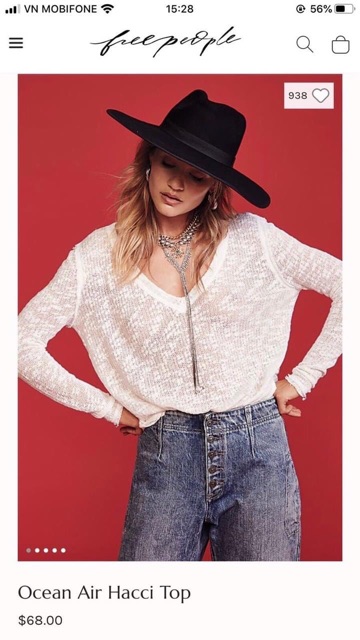 ÁO LEN FREE PEOPLE | ÁO LEN MỎNG TAY DÀI VNXK