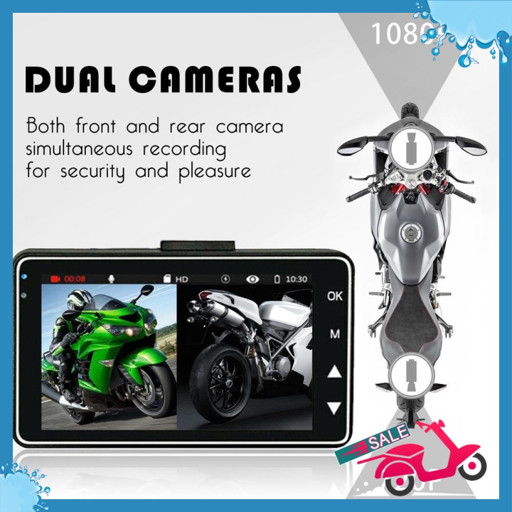 🆕 Camera hành trình xe máy có màn hình rời 3inch DVR 1080P HD