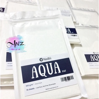 Giấy Vẽ Màu Nước NaBii Aqua Fat 300gsm Xấp 16 tờ A6/A5/A4