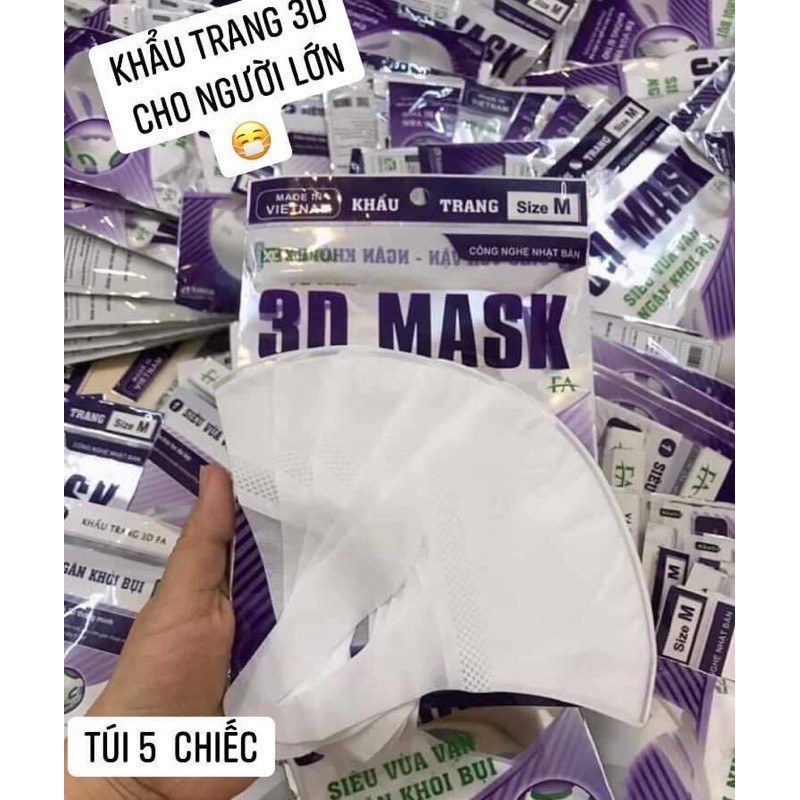 Khẩu Trang Ngăn Khói Bụi Unicharm 3D Mask Super Fit Gói 5 Miếng