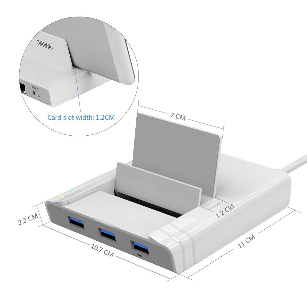 UNITEK hub USB 3.0 (3 cổng) + RJ45 1000Mbps + Dock Surface pro 3-4, MTB + Đầu chuyển OTG