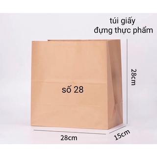 50 cái Túi giấy kraft đựng thực phẩm số 28 -