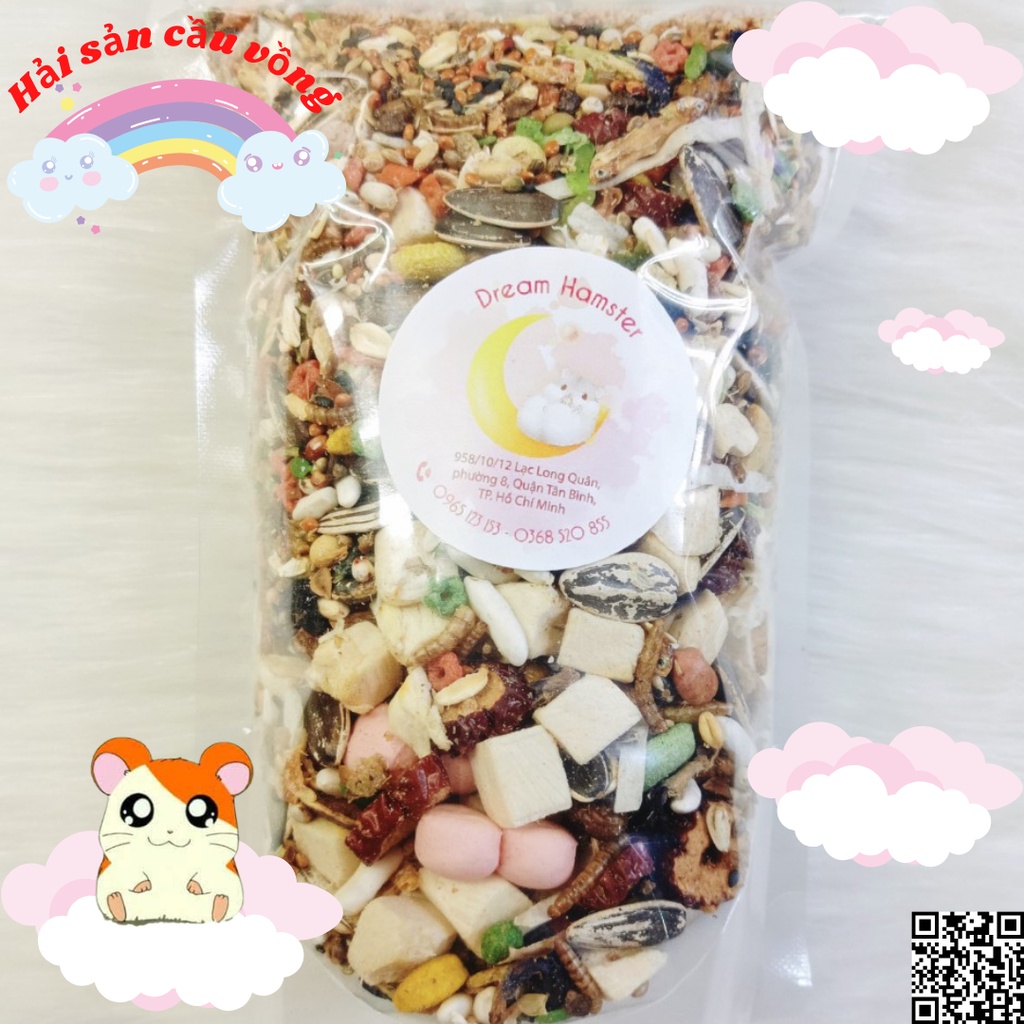 Thức ăn Mix Hải sản cầu vồng cho hamster(hải sản+thịt gà+nhộng) - Rainbow Seafood (DR3)