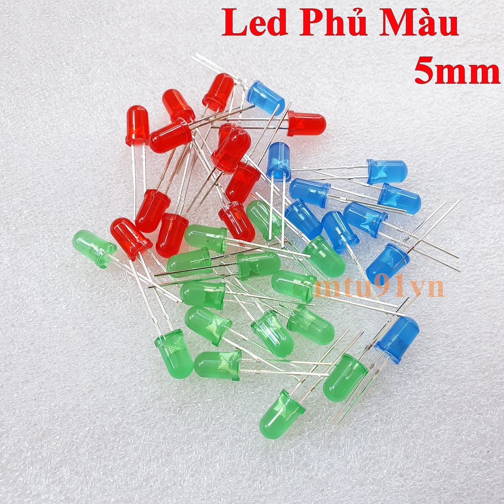 Combo 100 - Led Phủ Màu 3mm / 5mm - Vàng , đỏ, xanh lá , xanh dương , Trắng