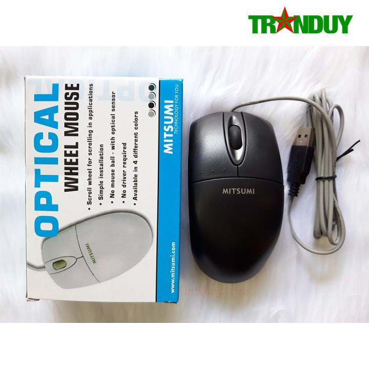 Chuột Máy Tính MITSUMI Sứ Có Dây Cổng USB - Full Box- Mới 100%