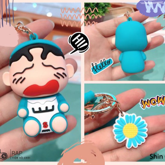 Móc khóa, móc túi hoạt hình Cậu bé Shin Bút Chì khóc nhè dễ thương cute dùng làm quà tặng, dây treo balo, túi xách - Rap