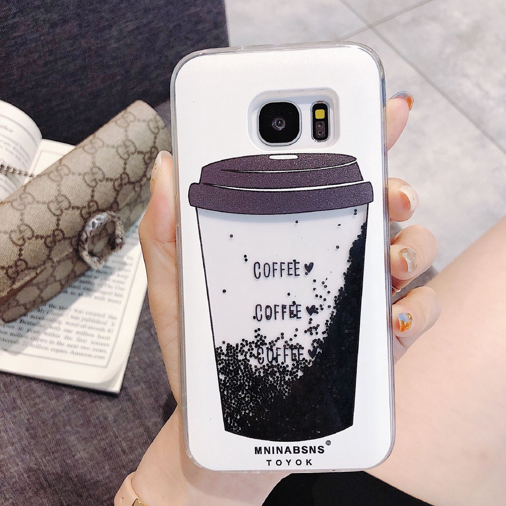 Ốp lưng ly cà phê cho điện thoại Samsung S7e S8 S9 A6 A8 Plus Note 8 9 Series