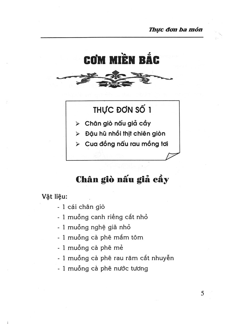 Sách Thực Đơn Ba Món